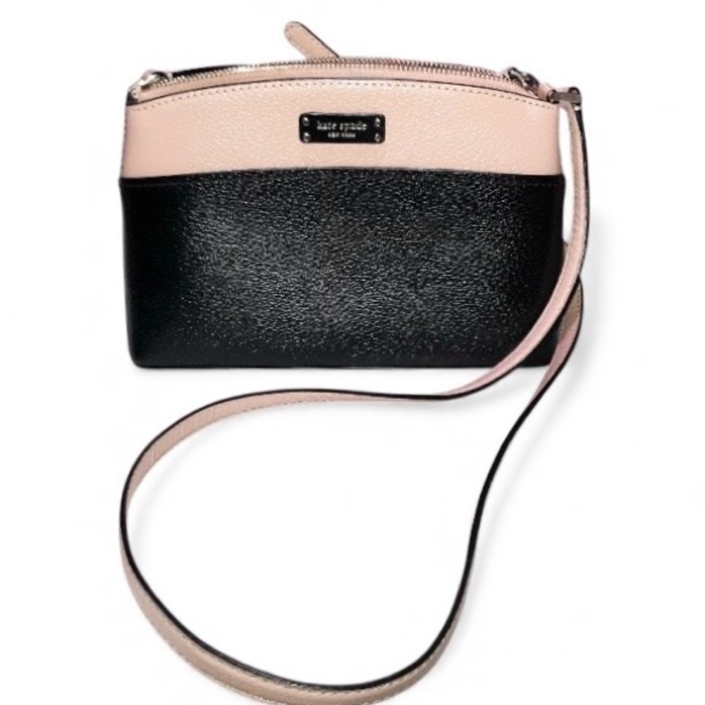 Kate Spade Leather Black & Pink Crossbody Bag Pebbled Adjustable Strap NWOT - Picture 12 of 16